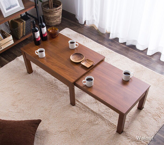 ローテーブル センターテーブル 伸縮 W80-140 RPE80TBLWH ホワイト 1