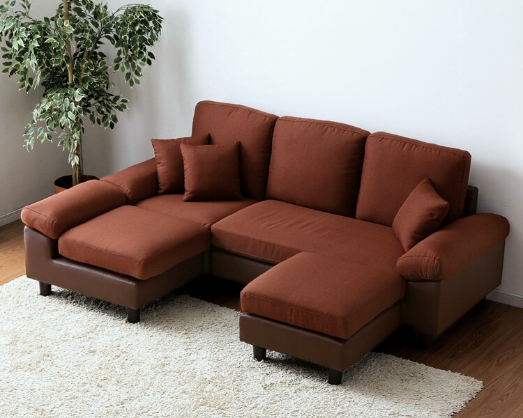 ポケットコイルカウチソファ PUレザーブラック1