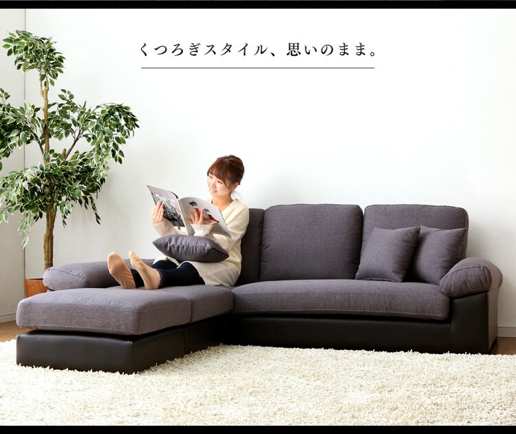 ポケットコイルカウチソファ PUレザーブラック2