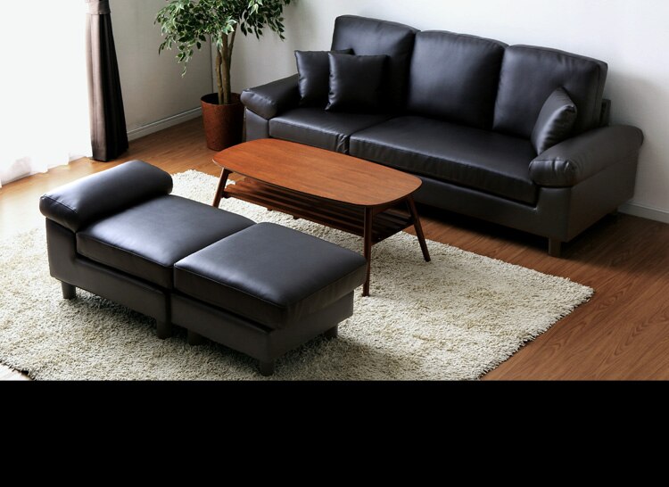 ポケットコイルカウチソファ PUレザーブラック11