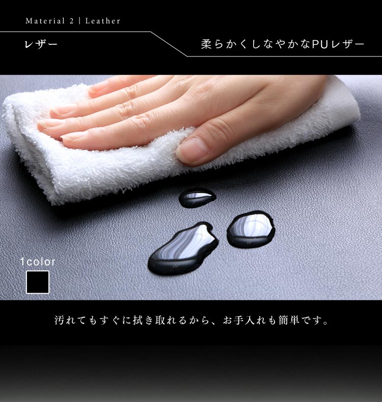 ポケットコイルカウチソファ PUレザーブラック17