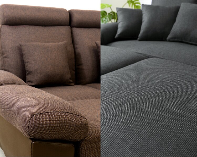 ヘッドレスト付ポケットコイルカウチソファ 41931 ブラウン【前払い不可】【代引き不可】【同梱不可】4