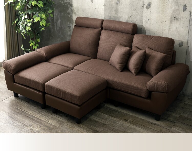 ヘッドレスト付ポケットコイルカウチソファ 41931 ブラウン【前払い不可】【代引き不可】【同梱不可】9