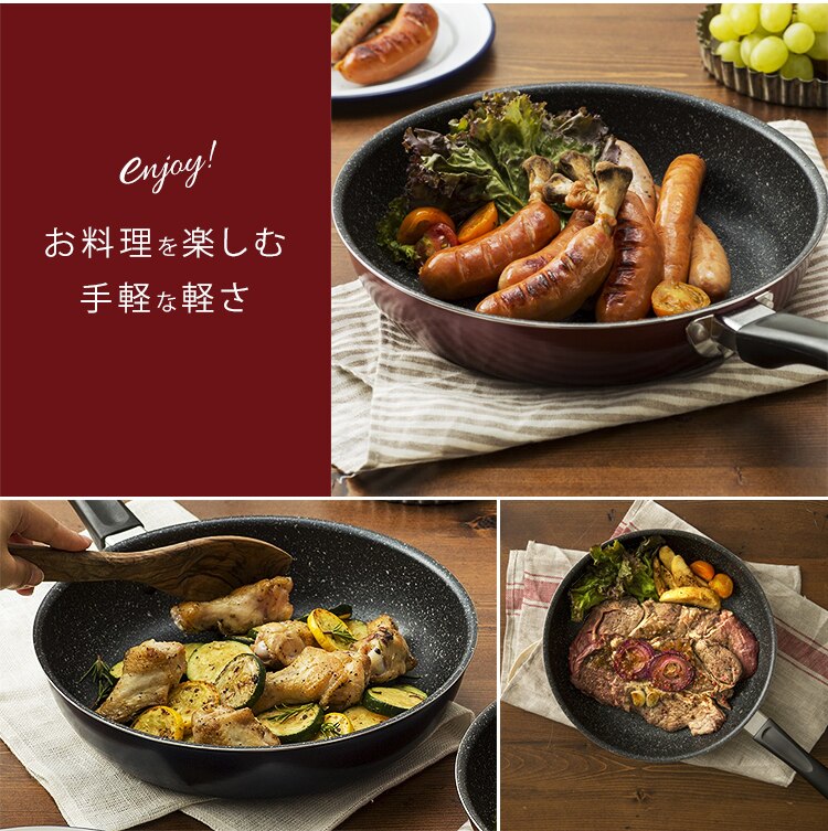 フライパン 20cm IH ガス火 FPM-20 レッド 1