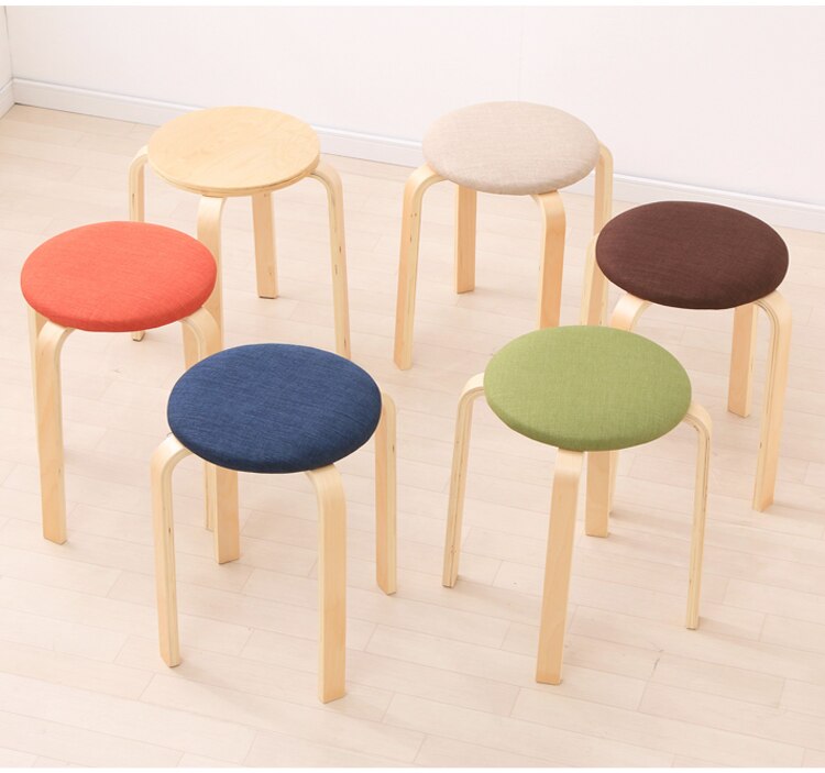 木製スツール ファブリック SL-02F オレンジ 【前払い不可】【代引き不可】【同梱不可】13