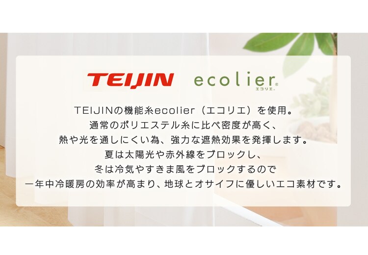 TEIJIN レースカーテン 2枚組 遮光 防炎 UVカット 幅100cm&times;丈118cm マルチホワイト   【前払い不可】【代引き不可】【同梱不可】5