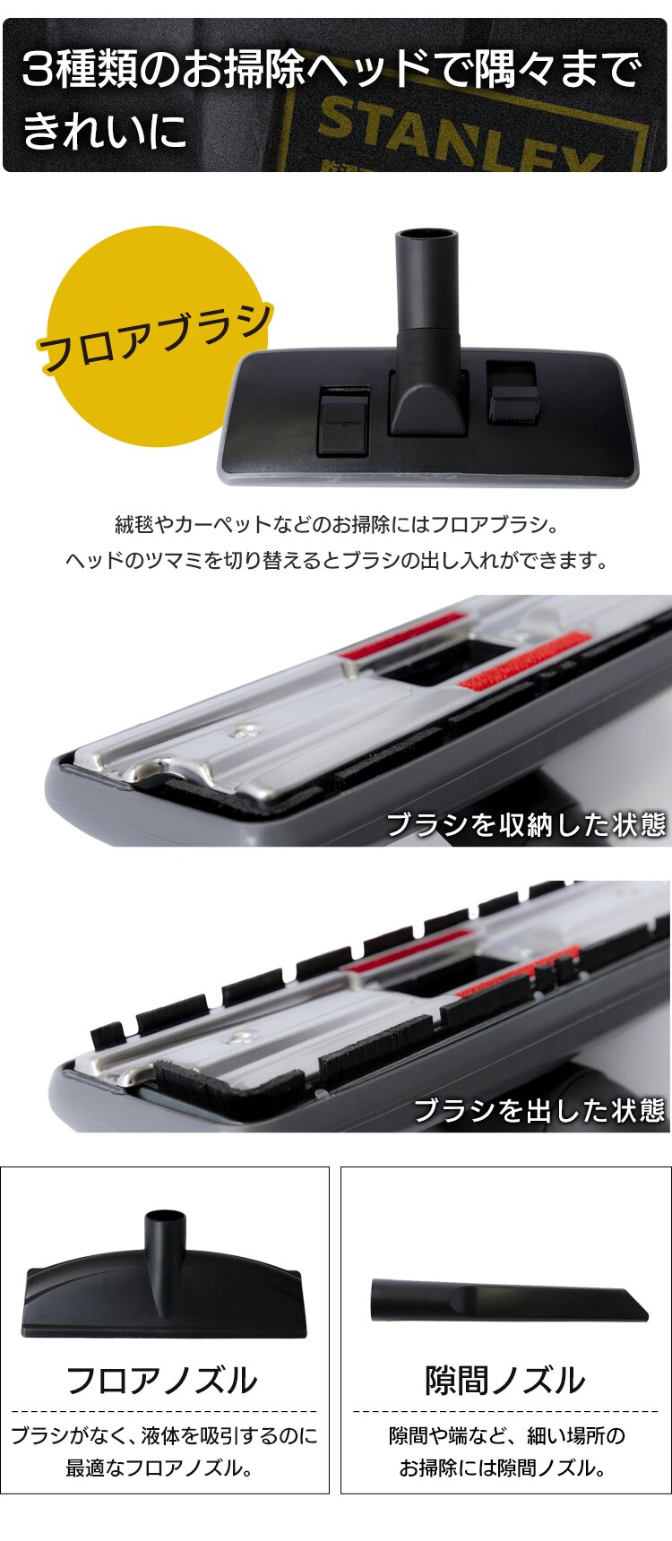 掃除機 スタンレー STANLEY バキュームクリーナー 乾湿両用 業務用 SL18410-5B 集塵機  集塵用掃除機 7