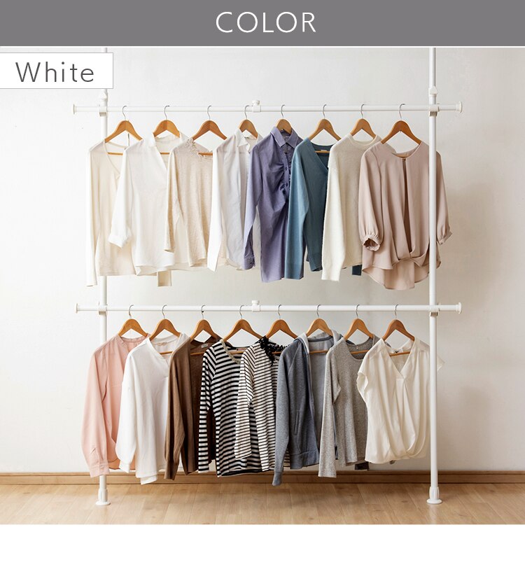 天井つっぱり式 ハンガーラック HR-T1727 ブラック(BK)17