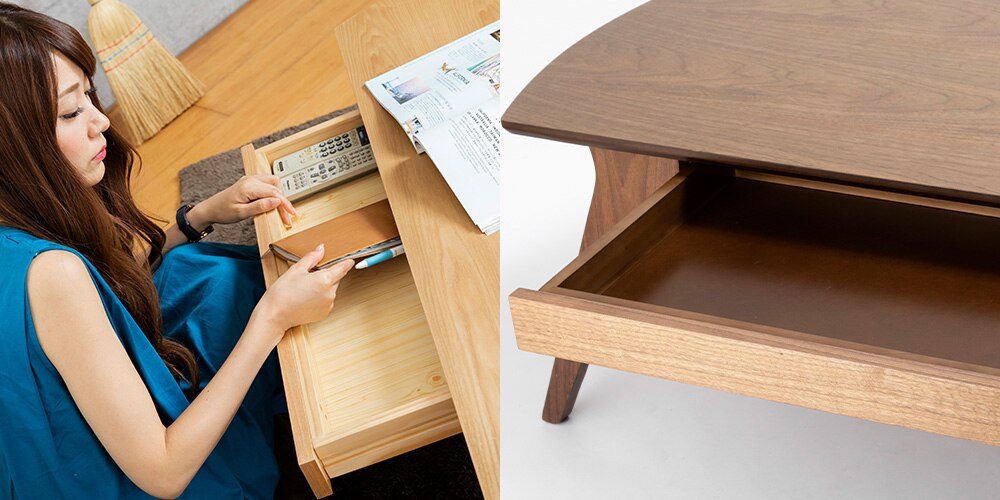 リビングテーブル 引出付き DLT-1200 ブラウン 14