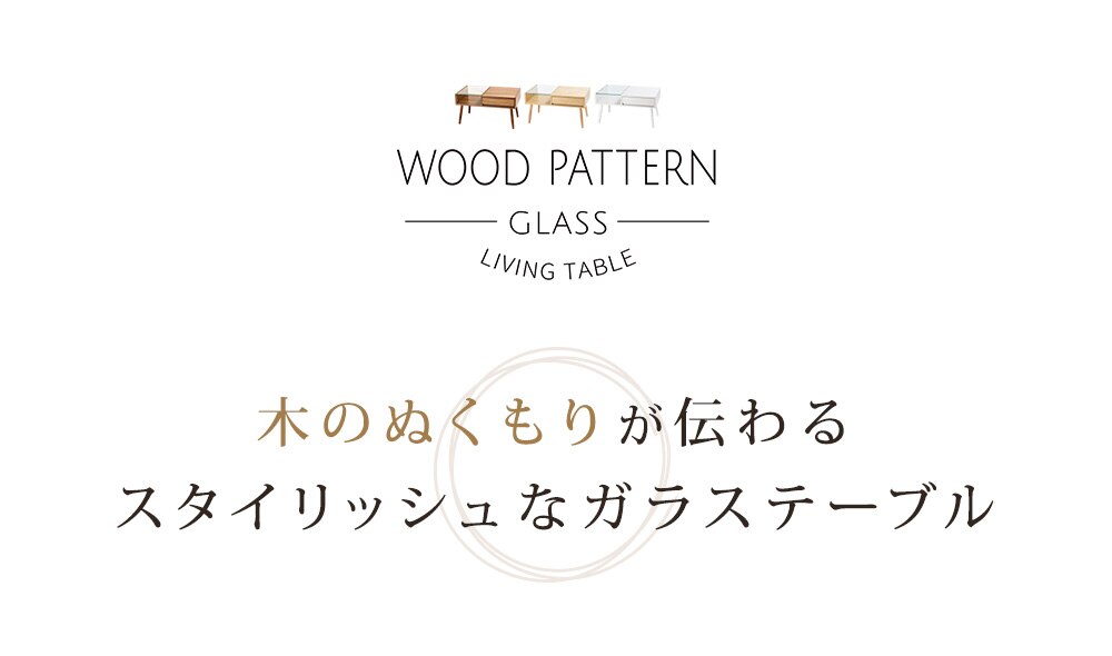 リビングテーブル ガラス 収納付き GLT-800 ブラウン 3