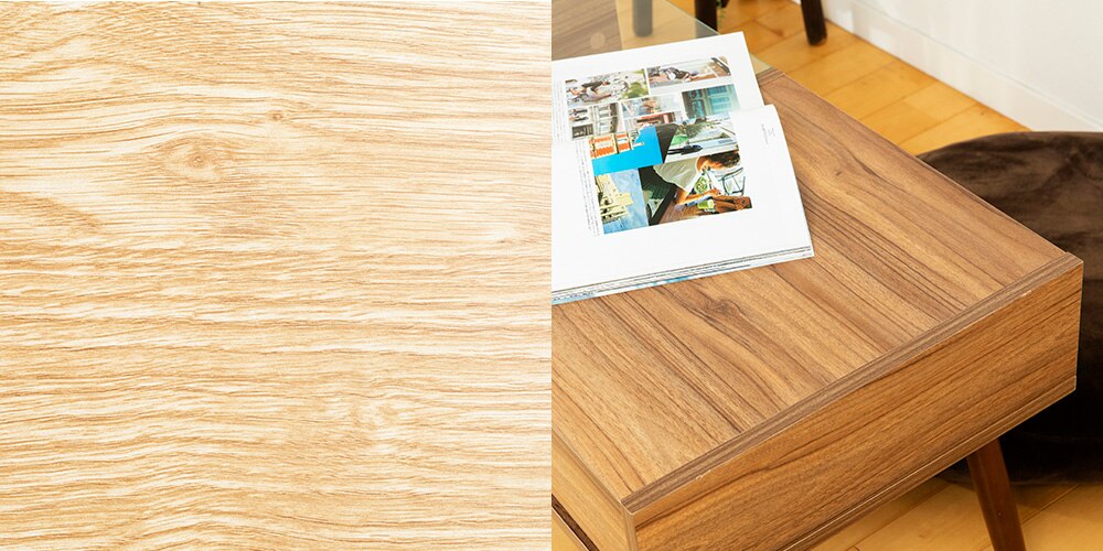 リビングテーブル ガラス 収納付き GLT-800 ブラウン 13