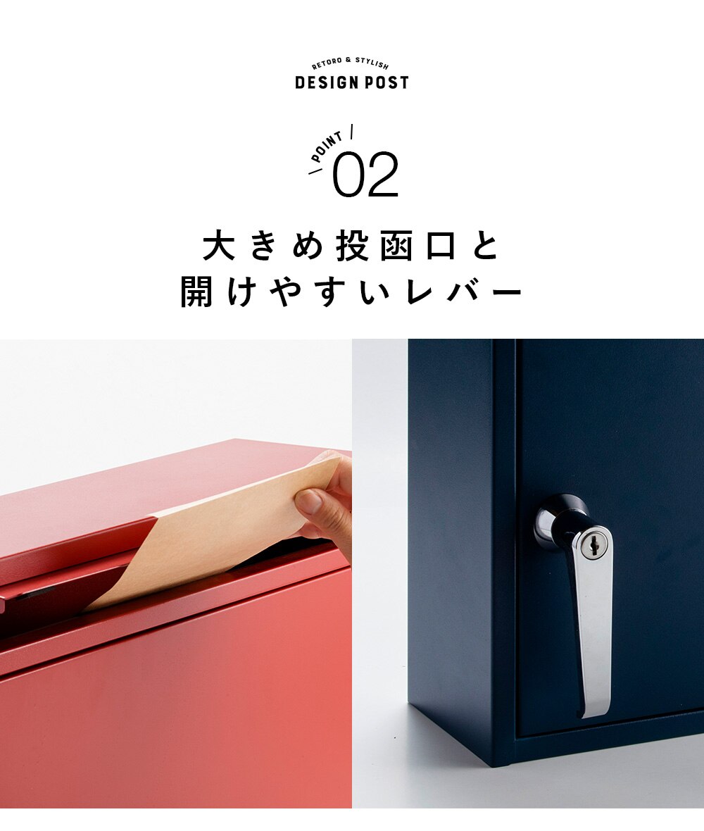 レトロデザインポスト PPRD-36 ネイビー8