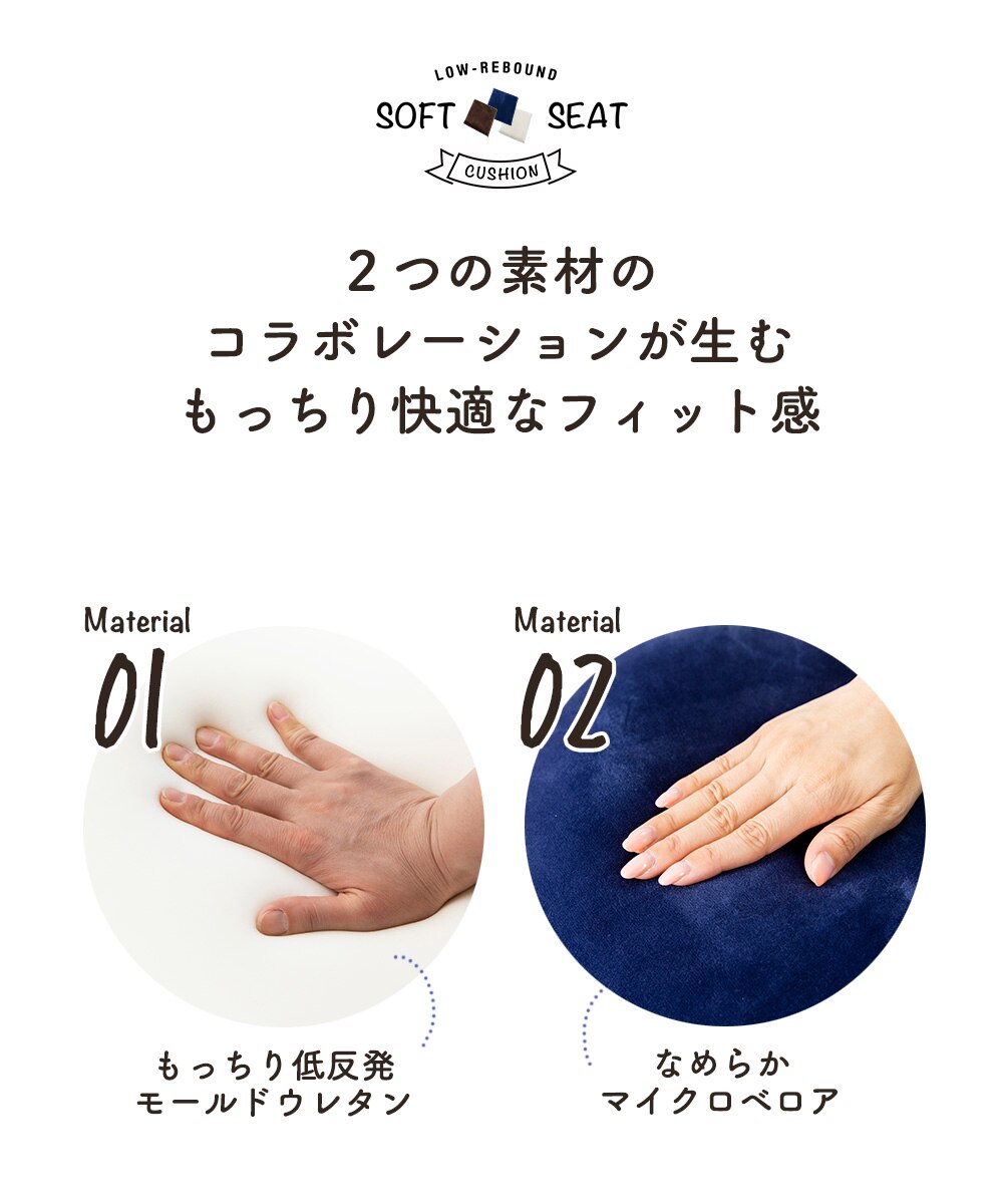 低反発シートクッション40&times;40 TSK-40R ブラウン 3