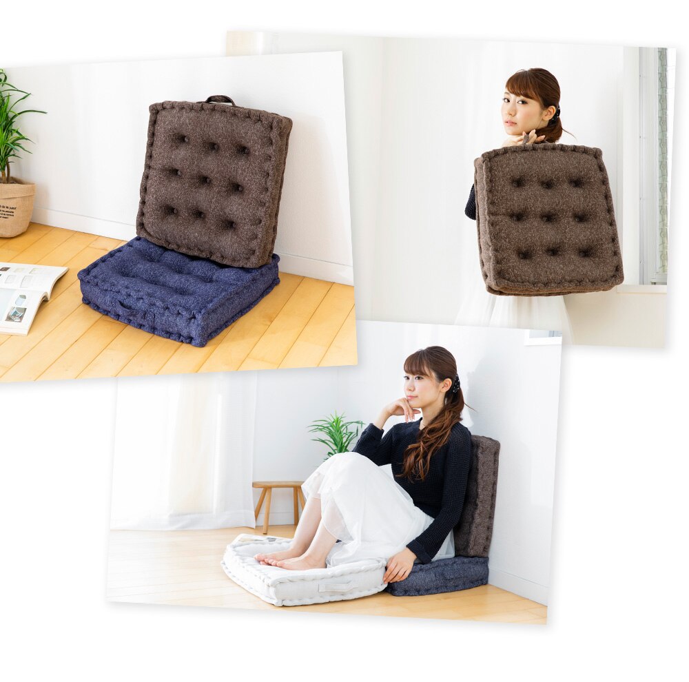 マチ付きフロアクッション45&times;45 MHK-45 ネイビー 8
