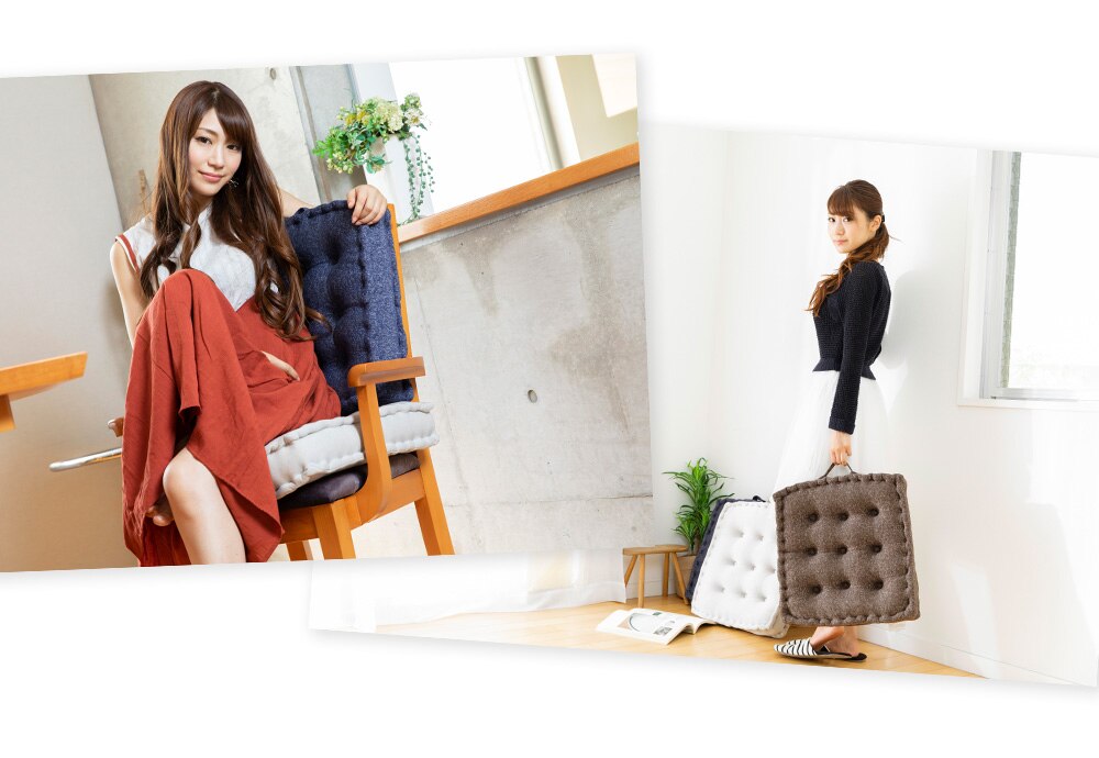 マチ付きフロアクッション45&times;45 MHK-45 ネイビー 13