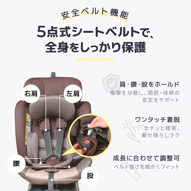 ≪40％OFFクーポン≫チャイルドシート 固定式 新生児〜4歳頃まで ココナッツブラウン?PZ7