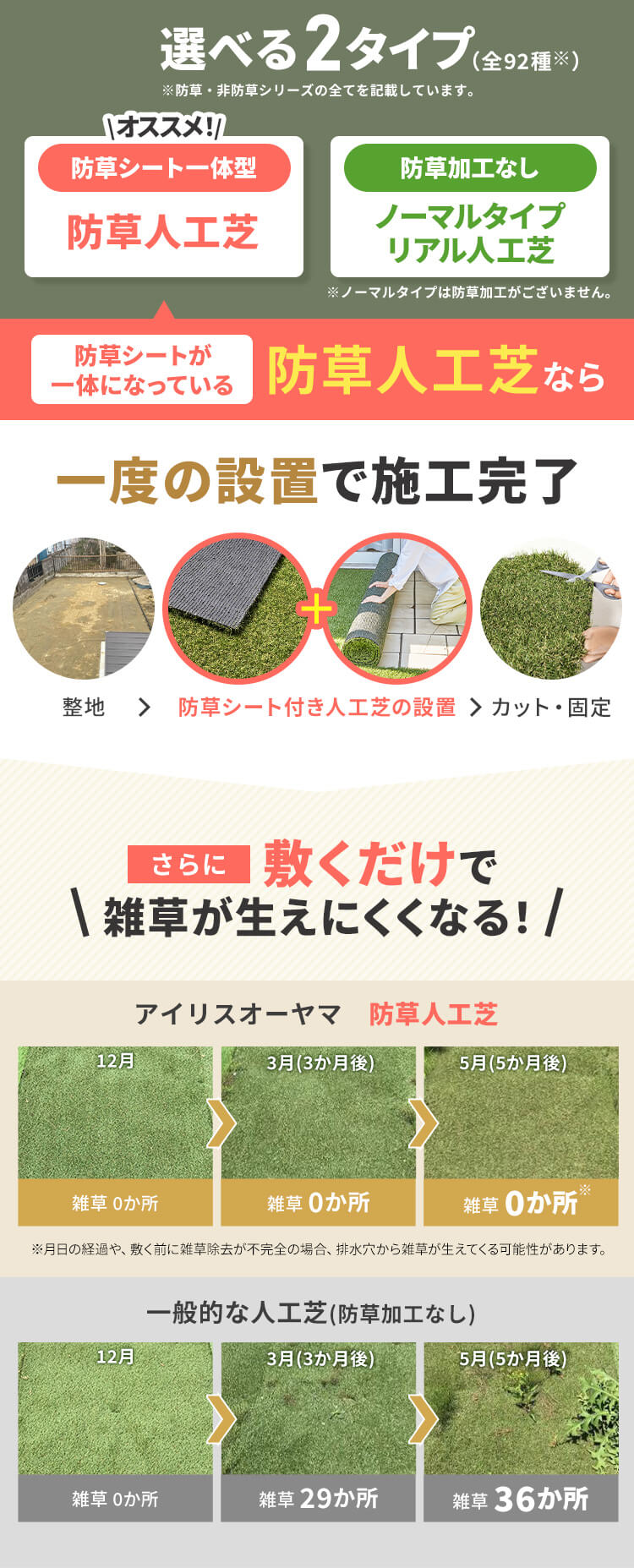 人工芝 1m&times;1m 芝丈30mm リアル質感 ロールタイプ  2