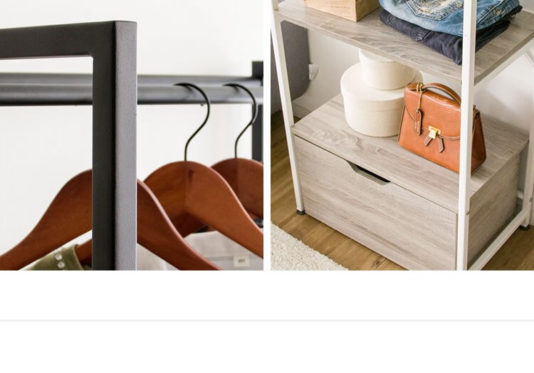 ハンガーラック 収納 オープンワードローブ WSW-6015 ウォルナット5