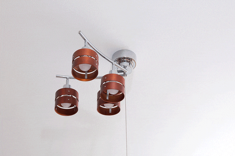 【電球なし】4灯シーリングライト プルスイッチ GLL-4MP-LW6