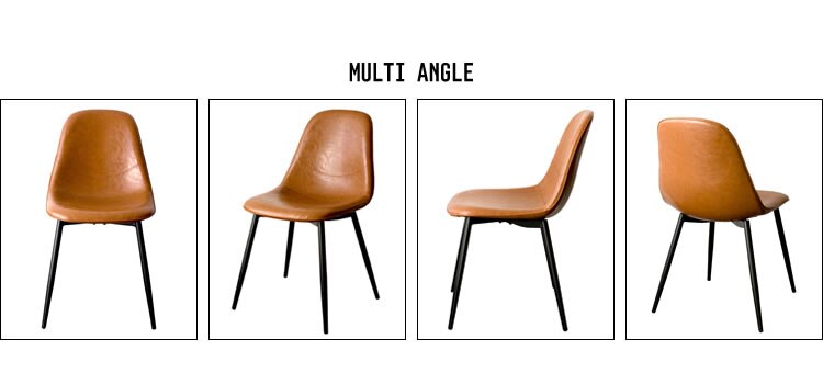【2脚セット】 デザインチェア EC2S-75 ブラウン 17