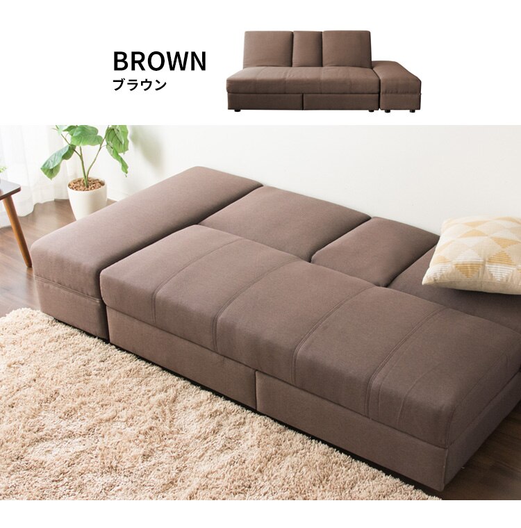 引出・テーブル付ソファベッド DTSB-1810 ブラウン 【代引き不可】21