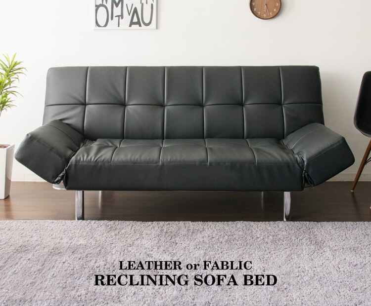 リクライニングソファベッド RSBP-1810 ブラック_レザー【代引き不可】1