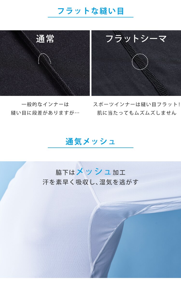 【メール便】メンズ スポーツインナー 長袖 丸首 MSILR-M ブラックM【代引き不可】4