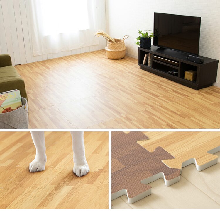 木目調ジョイントマット(60&times;60&times;1) 同色8セット(32枚) MKJTM-601 ナチュラル4