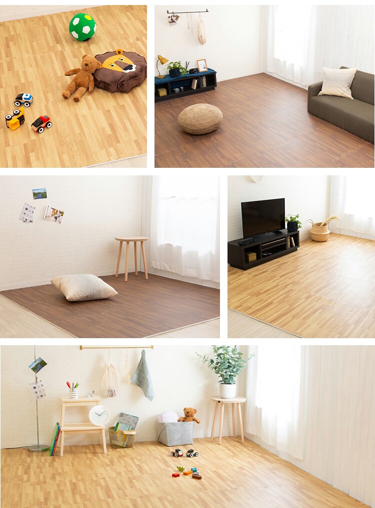 木目調ジョイントマット(60&times;60&times;1) 同色8セット(32枚) MKJTM-601 ナチュラル24