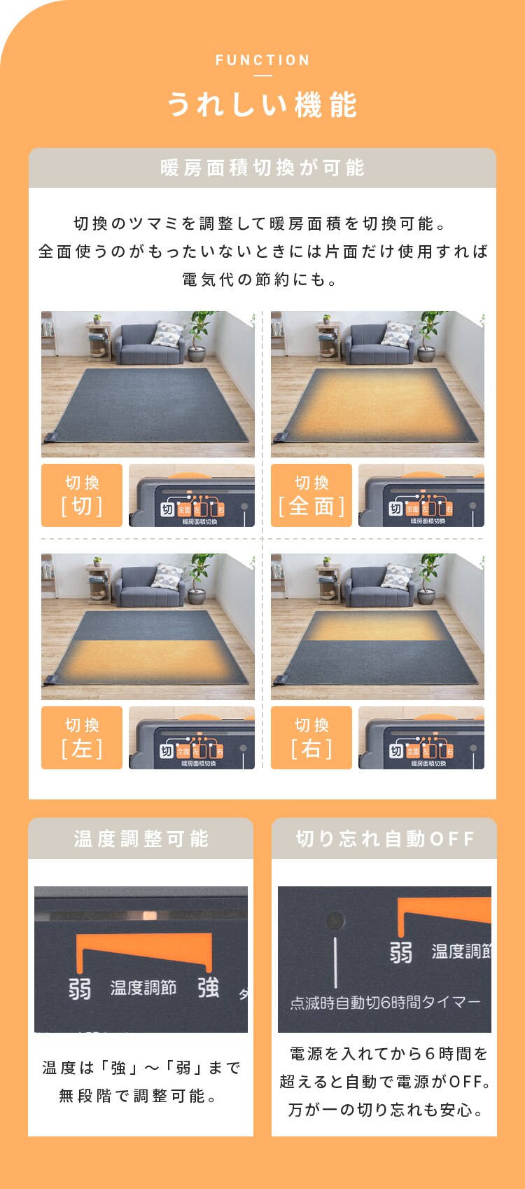 TEKNOS ラグ ＋3畳用カーペット 2点セット ベージュ HCMF-IR300 4