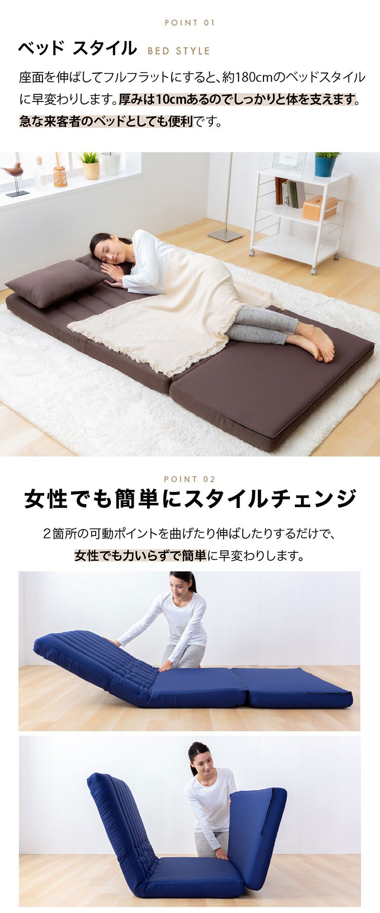 2人掛け3WAYソファベッド LSB-100 ダークグリーン【前払い不可】【代引き不可】【同梱不可】3