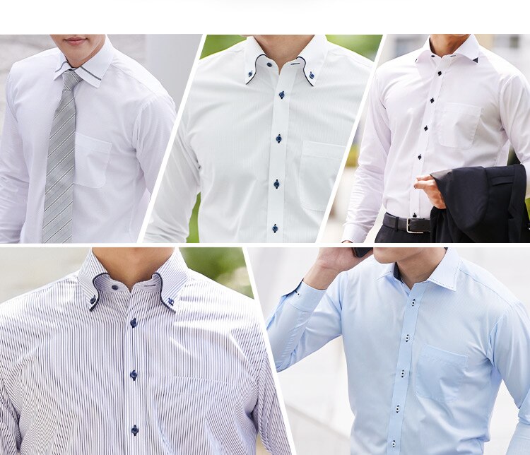 ビジネスシャツ長袖 TCデザイン5枚セット BDTC5-M Mサイズ2