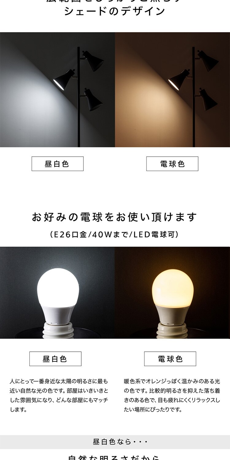 スタンドライト E26 PFL-3S-W ホワイト 3