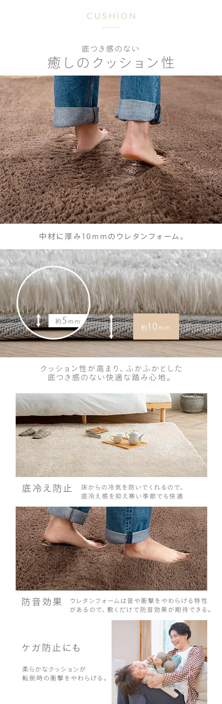 ホットカーペット+シャギーラグ 200&times;250cm SGR-2025 全5色4