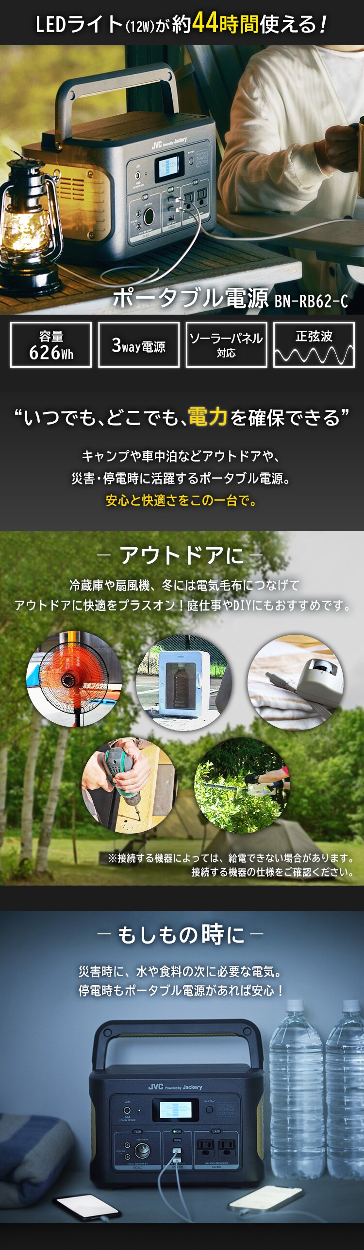 JVCケンウッド ポータブル電源 BN-RB62 0