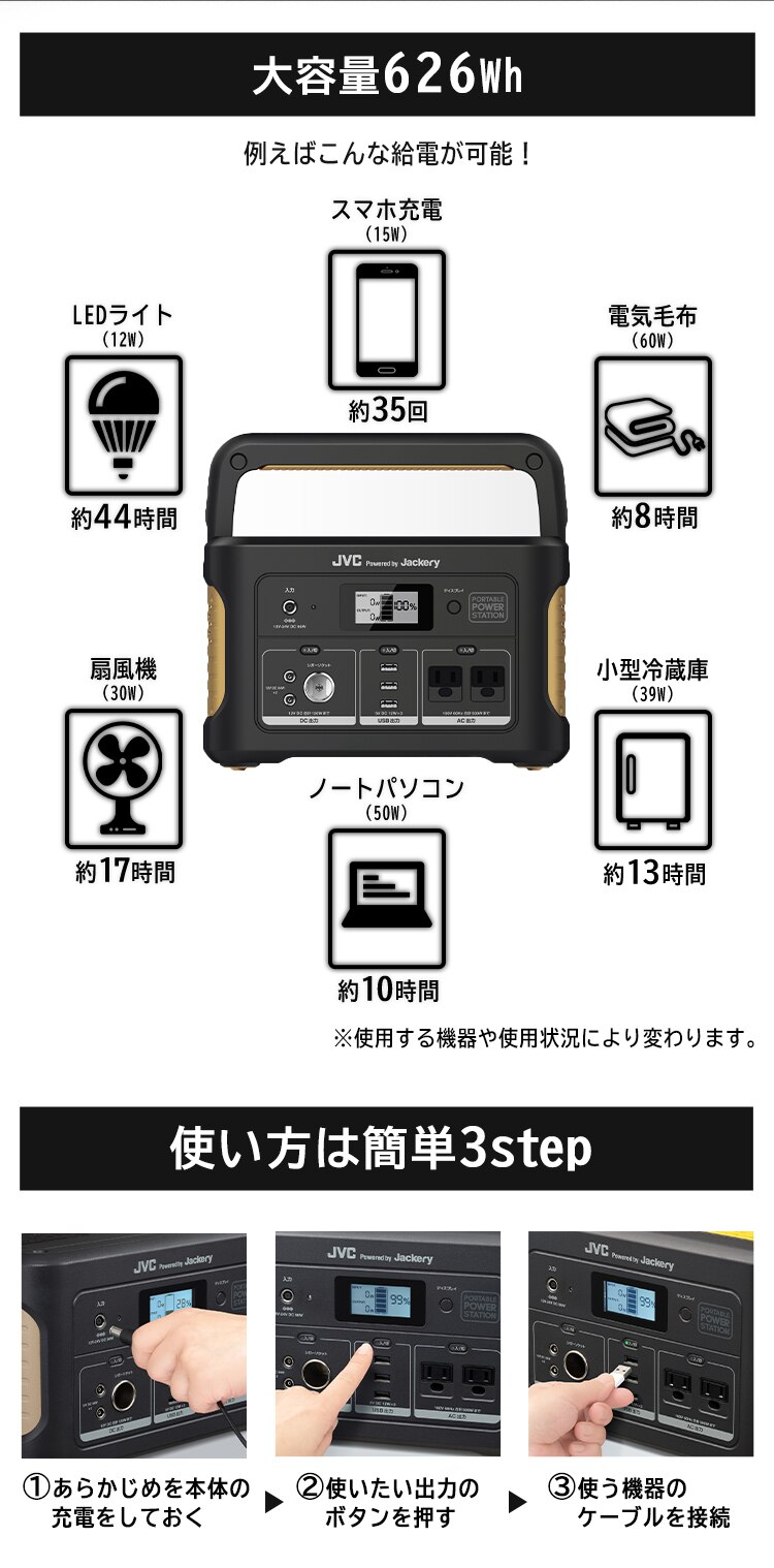 JVCケンウッド ポータブル電源 BN-RB62 1