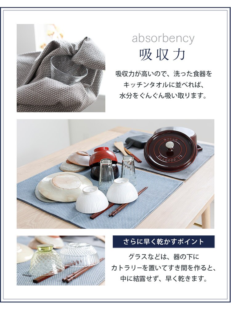 【メール便】ジョージジェンセンダマスク エジプト キッチンタオル ジェイドグリーン【代引き不可】2