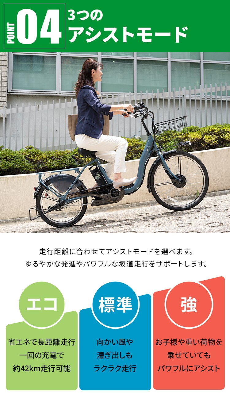 子供乗せ適用電動アシスト自転車 前24後20 TDH-408L-BE ベージュ【直送】 【代引き不可】7