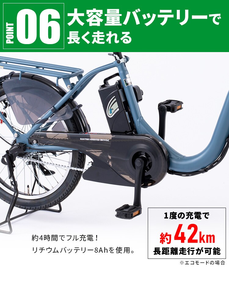 子供乗せ適用電動アシスト自転車 前24後20 TDH-408L-BE ベージュ【直送】 【代引き不可】9