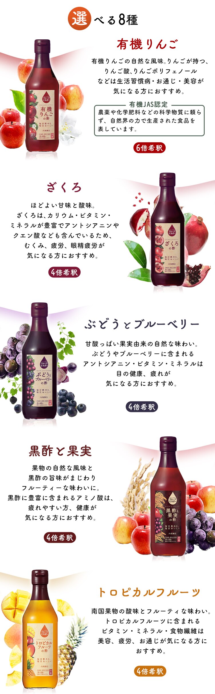 【6本】 フルーツビネガー ざくろの酢 360ml 2