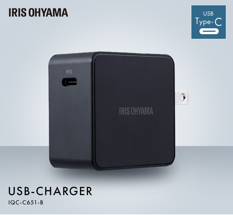 充電器 USB 高出力 IQC-C651 ブラック (Type-C) 0