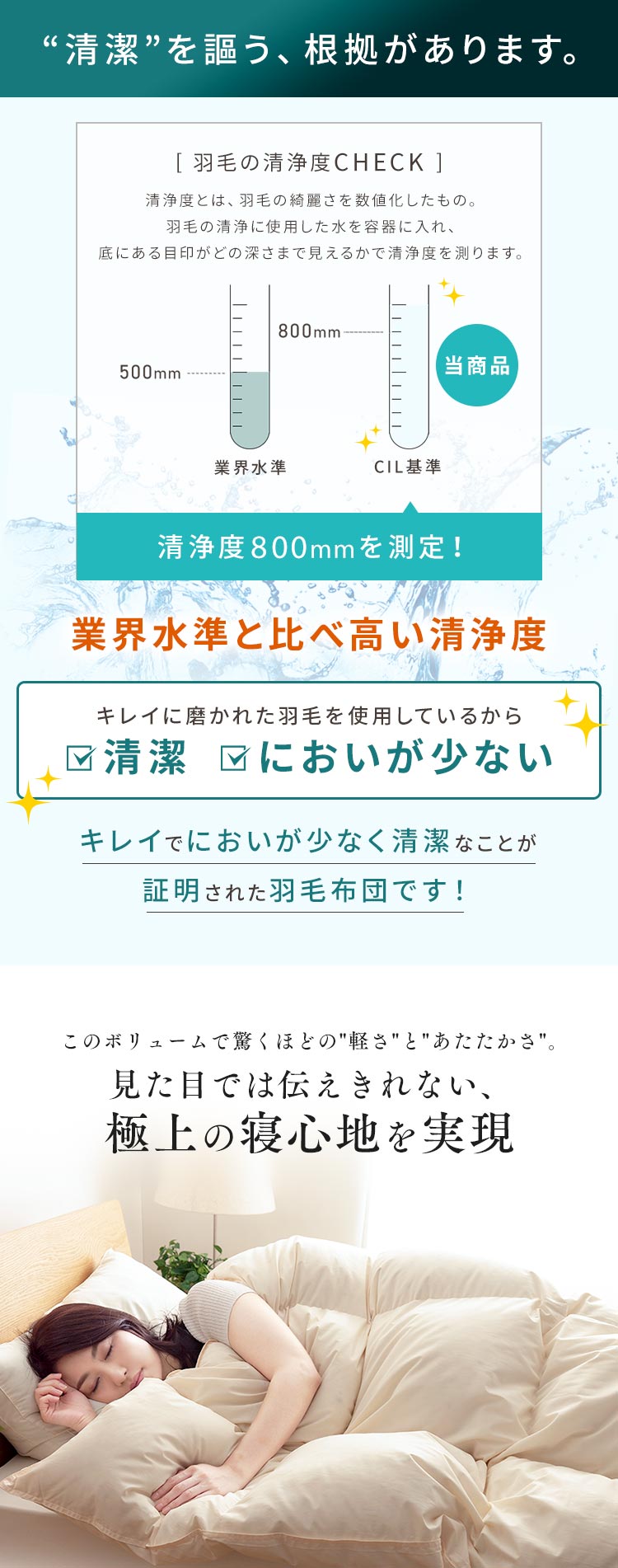 羽毛布団 シングルロング 国産 WDD90% 350dp 1.0kg グレー 【直送】 【前払い不可】【代引き不可】【同梱不可】8