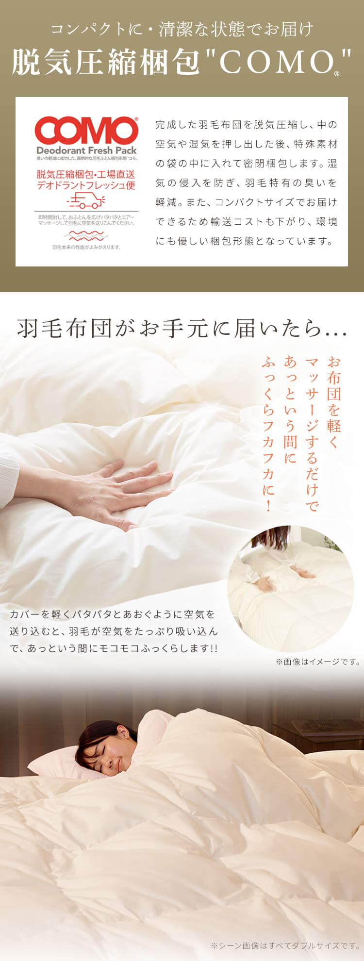 羽毛布団 シングル ハンガリー産 GGD93% 400dp 1.0kg ベージュ 【直送】 【代引き不可】13