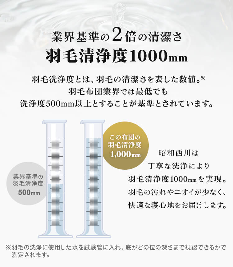 昭和西川 羽毛掛けふとん ハンガリーWGD93％ サテン4