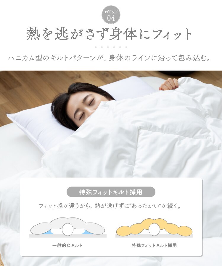 掛け布団 人工羽毛 洗濯可 シングルロング ホワイト 7