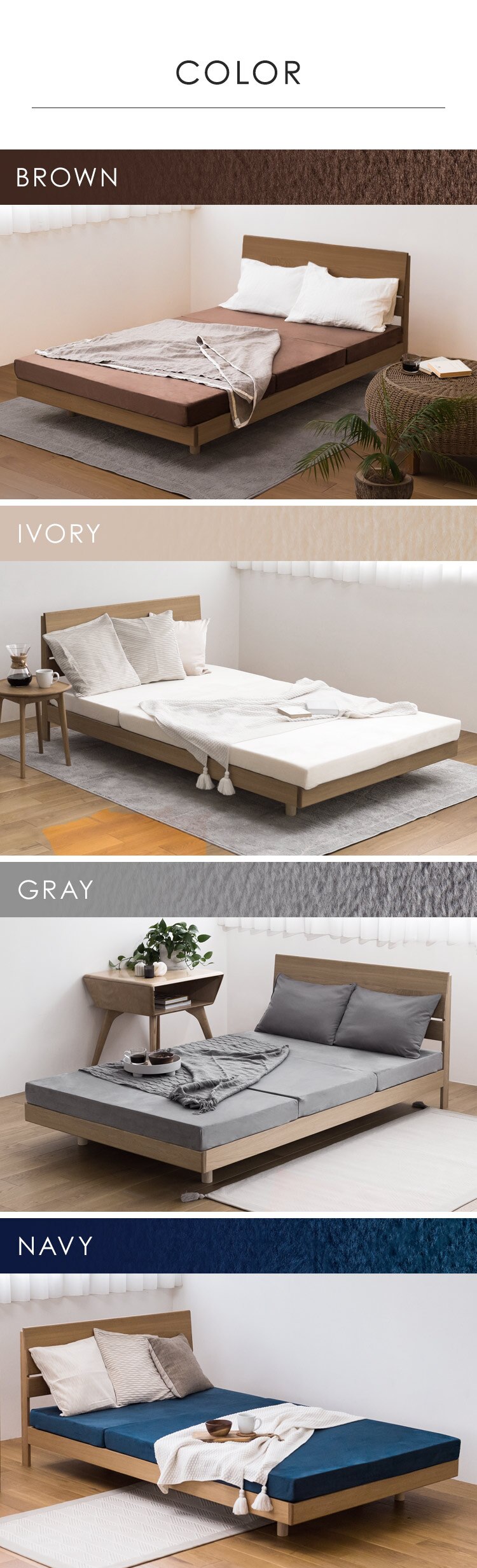 マットレス シングル 高反発 三つ折り 厚さ10cm ブラウン KUM3-FX10-25D-SBN12