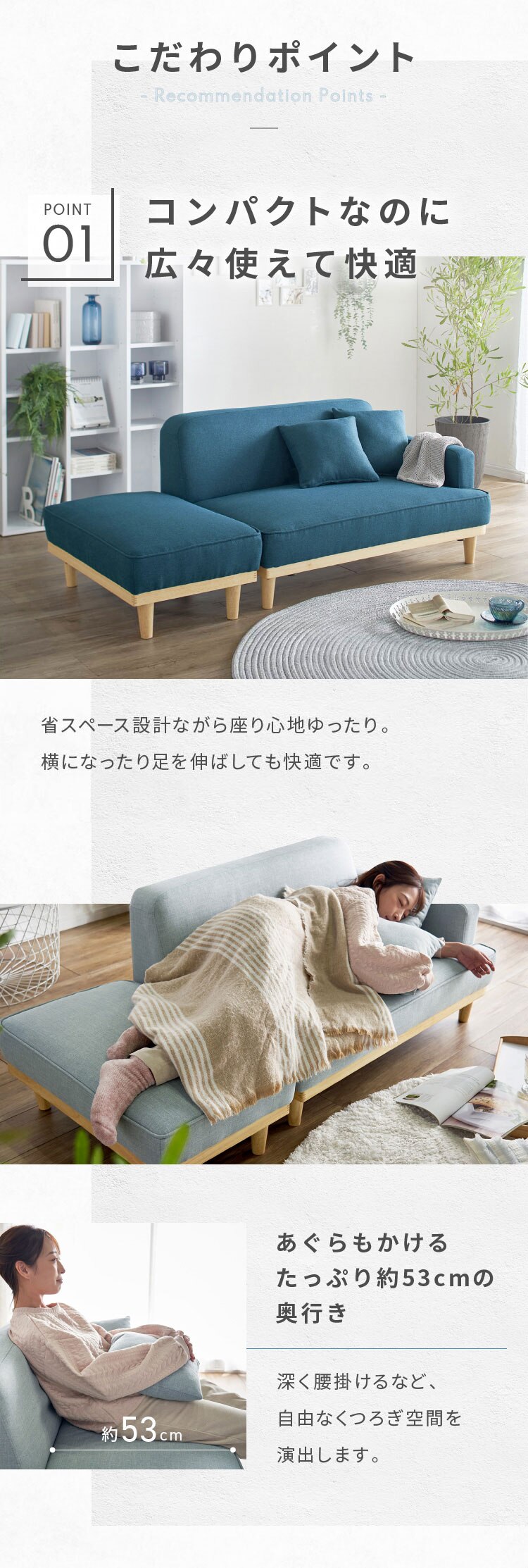 ソファ 2人掛け コンパクト 北欧風 オットマン付き 胡坐 グレー【前払い不可】【代引き不可】【同梱不可】2