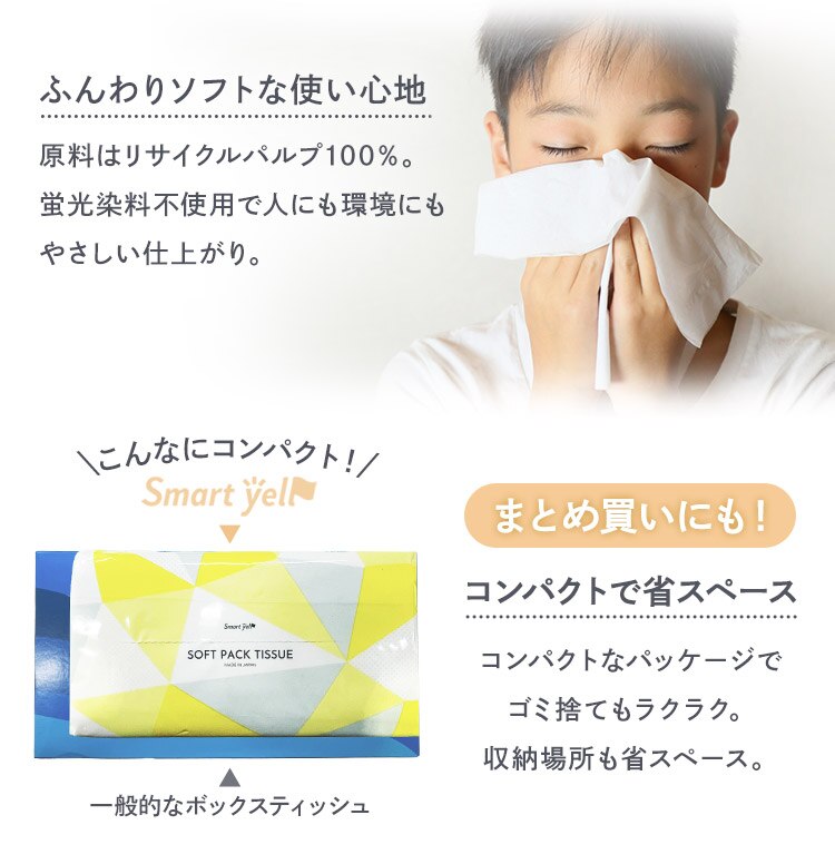 【25パック】 ティッシュ ソフトパック 300枚 (150組) 5パック&times;5 国産3