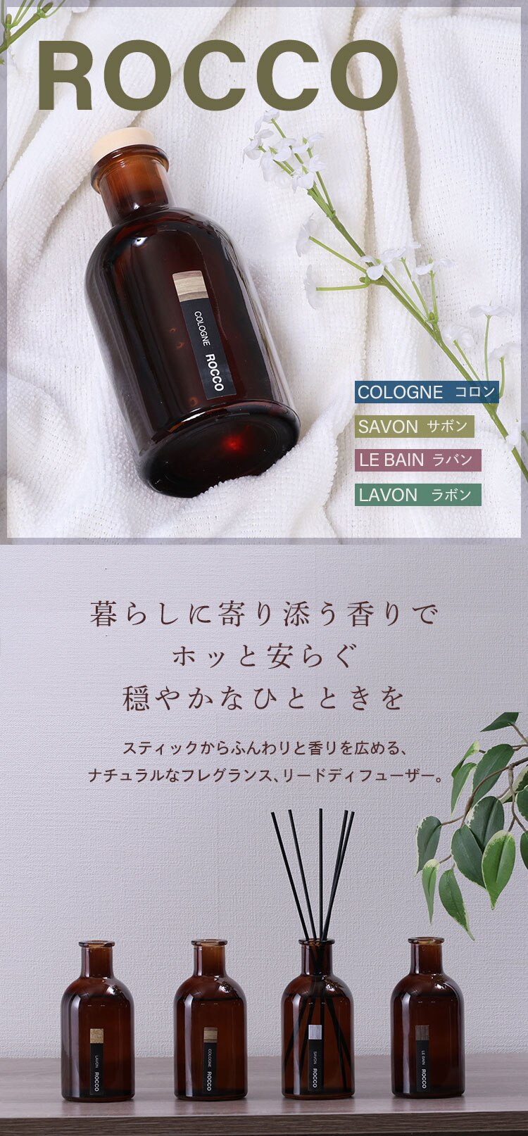 芳香剤 ロッコ ディフューザー 150ml ラボン0