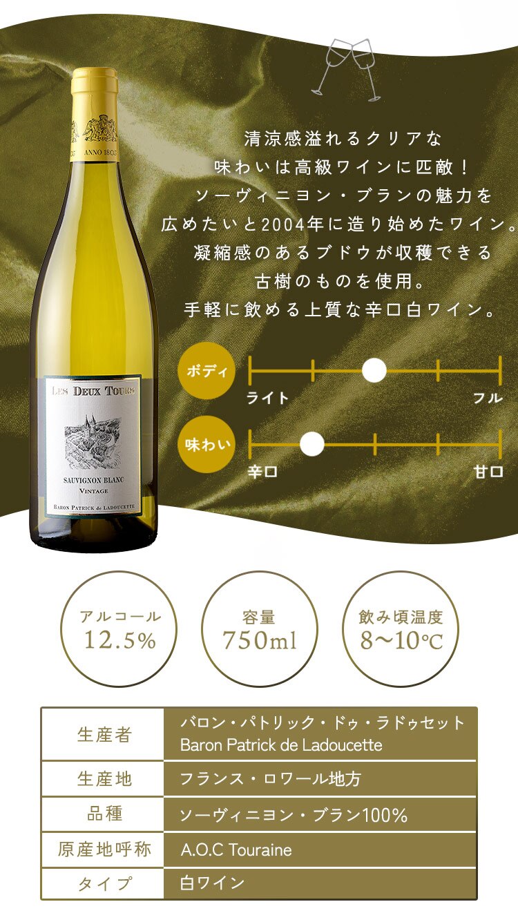 バロンパトリックドゥラドゥセット ソーヴィニョンブランレドゥトゥール 白 CA3001 1